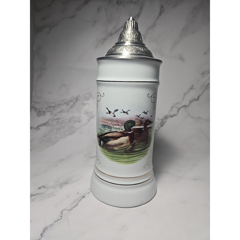 WMF Collecting Porcelain Beer Krug Anas Boschas Stock duck with tin cap Hunt TOP